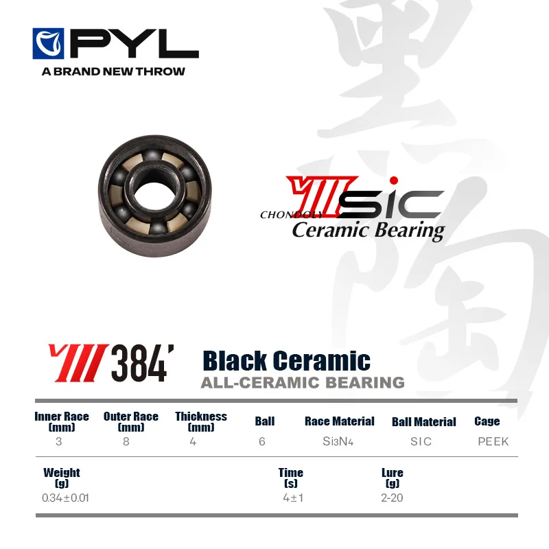 Reel Repair Kit - PYL Cast Fishing Reel, all-ceramic black