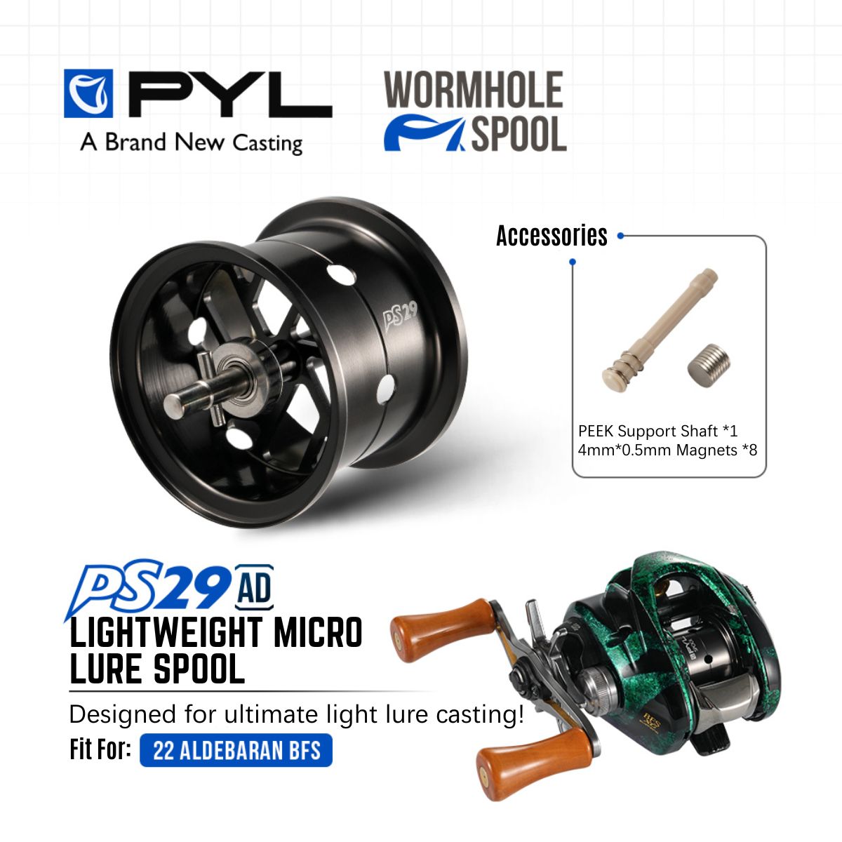 Reel Spare Spool - PYL PS29 AD Modified Spool for